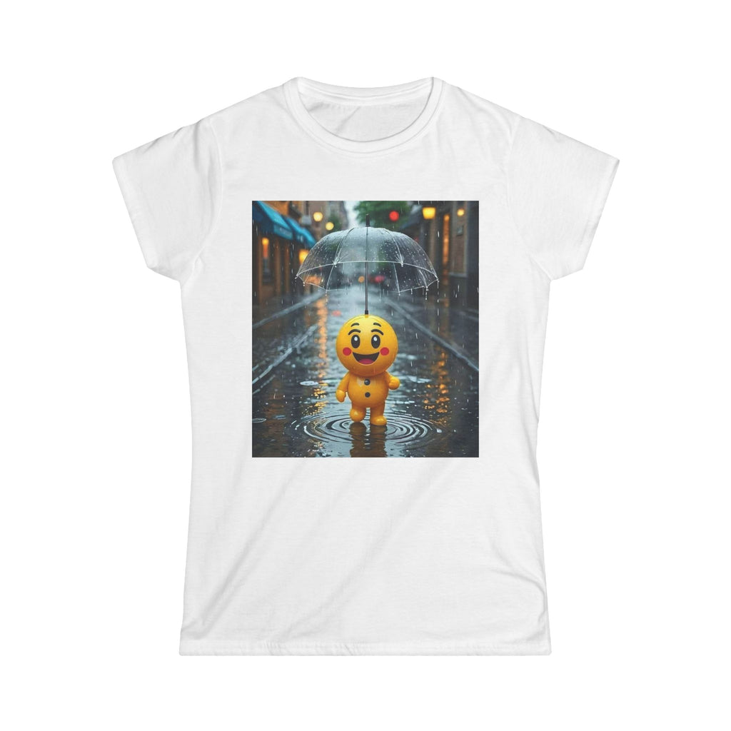 Cheerful Emoji Women's Tee, Cute Graphic T-Shirt, Casual Wear, Gift for Her, Fun Summer Top, Happy Vibes Shirt